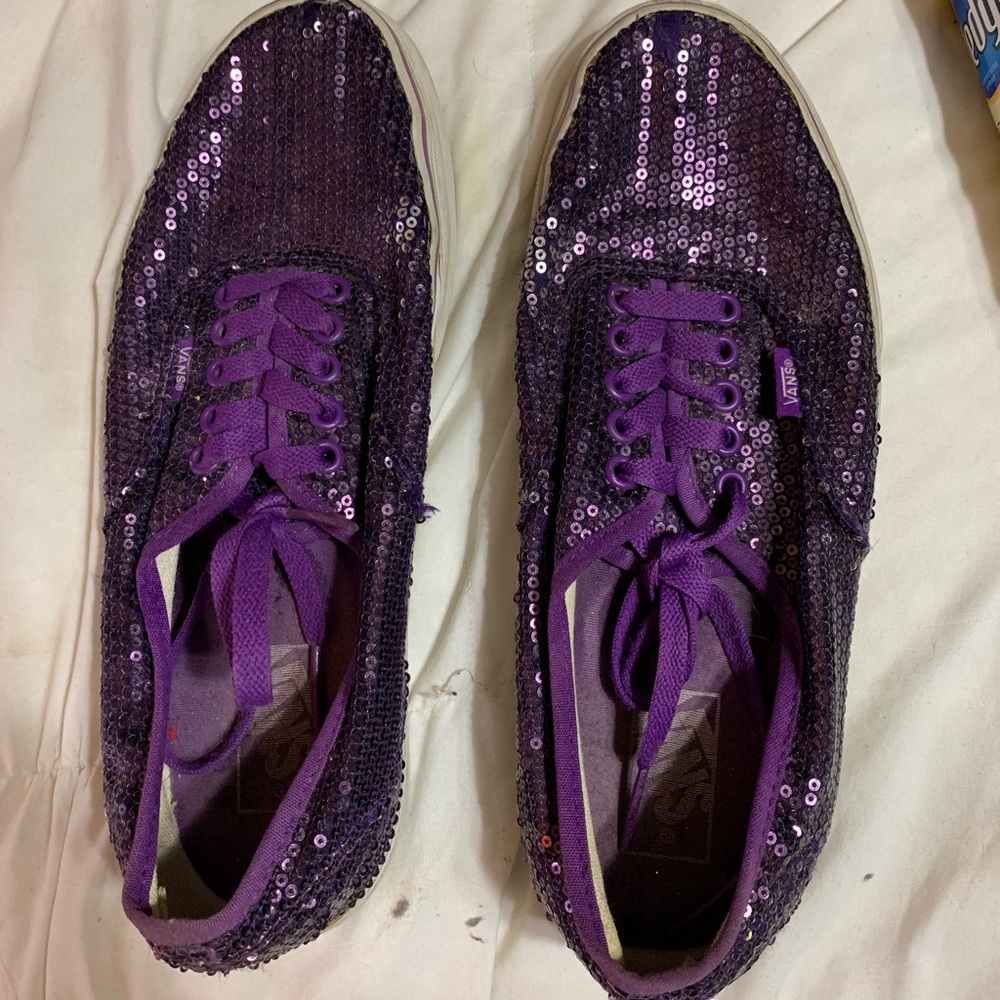 Purple sparkles vans